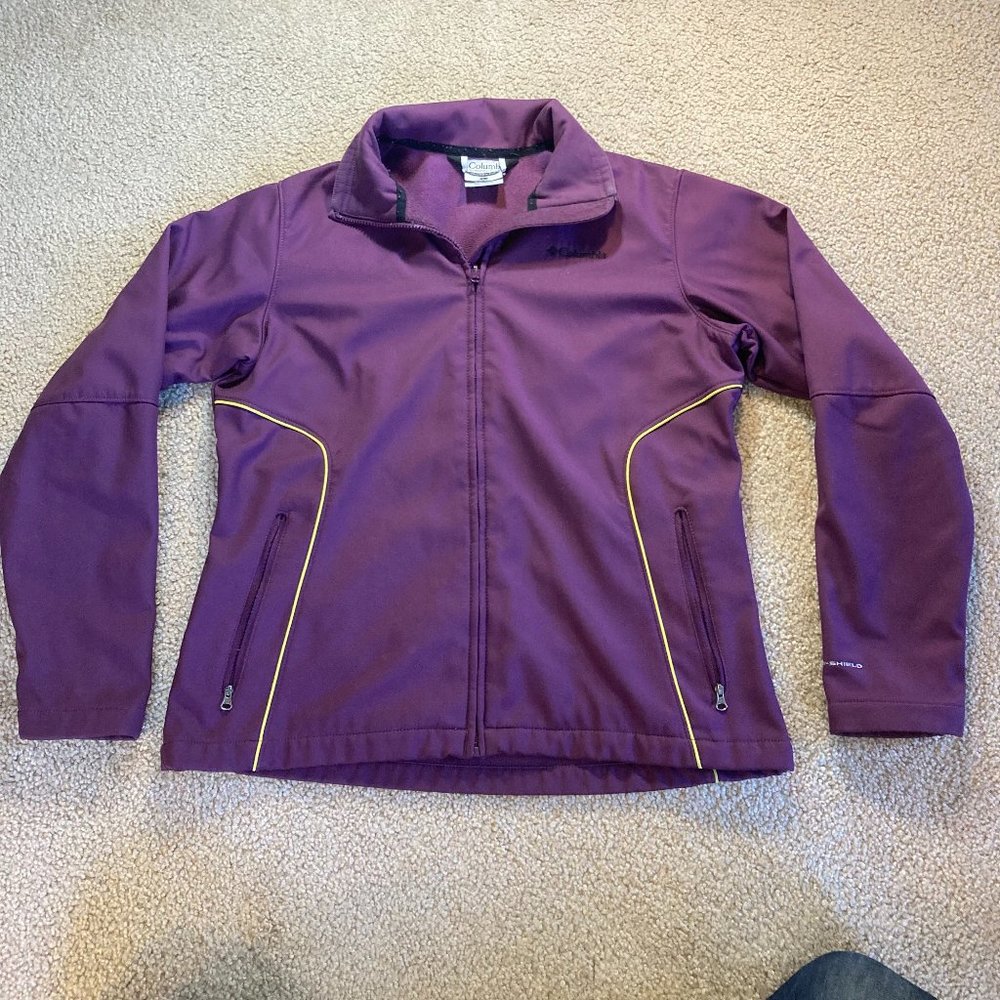 Columbia Omni-Shield Womens Size L Large Fleece Jacket Purple Full Zip Polyester